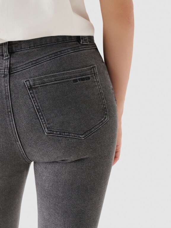 Damskie jeansy skinny Outhorn OTHWAW24TJNSF002 - szare