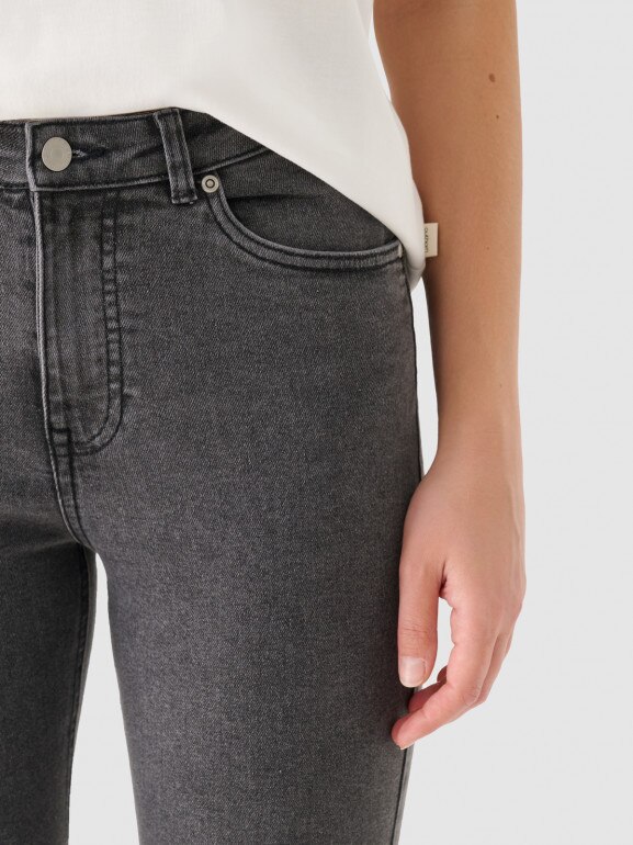 Damskie jeansy skinny Outhorn OTHWAW24TJNSF002 - szare
