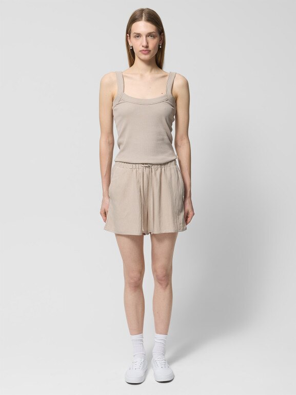 Damskie spodenki dresowe Outhorn OTHWSS24TSHOF582 - beżowe