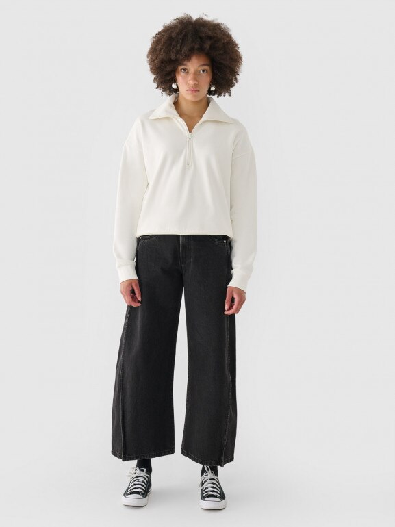 Damskie jeansy barrell  Outhorn OTHWAW24TJNSF013 - czarne