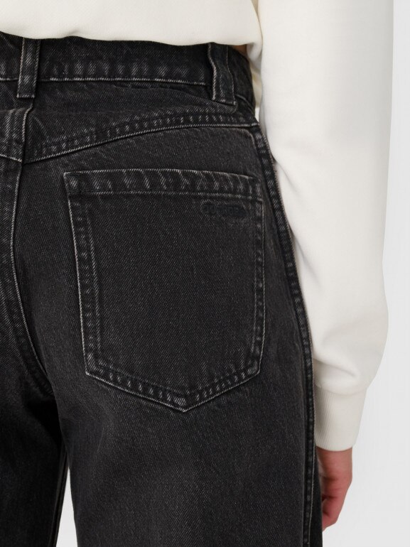 Damskie jeansy barrell  Outhorn OTHWAW24TJNSF013 - czarne