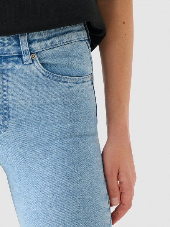Damskie jeansy skinny Outhorn OTHWAW24TJNSF002 - niebieskie