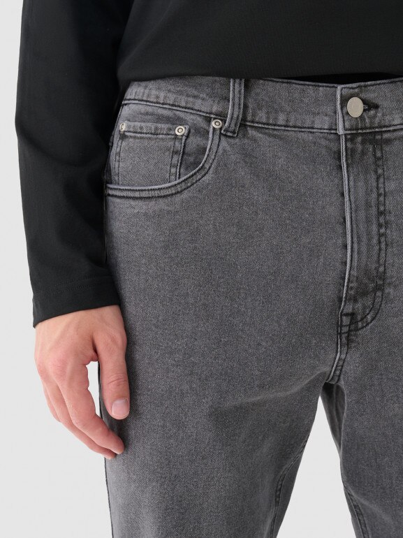 Męskie jeansy slim Outhorn OTHWAW24TJNSM011 - szare