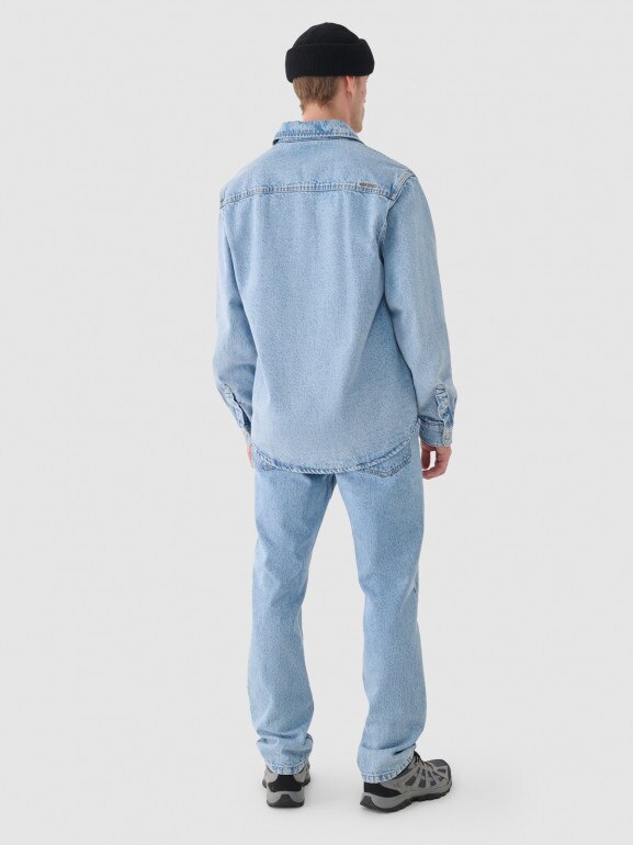 Męskie jeansy straight Outhorn OTHWAW24TJNSM006 - niebieskie