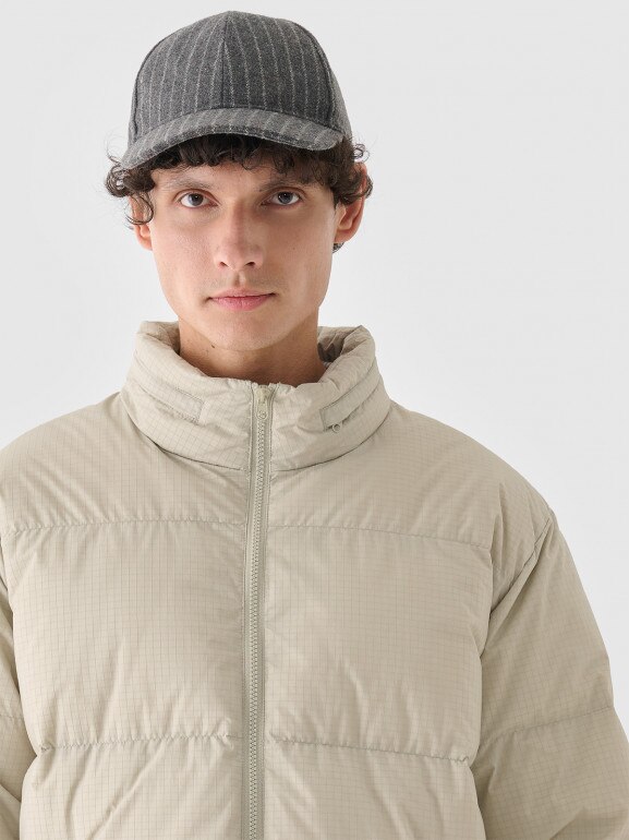 Męska kurtka zimowa z wypełnieniem naturalnym Outhorn OTHWAW24TDJAM656 - beżowa