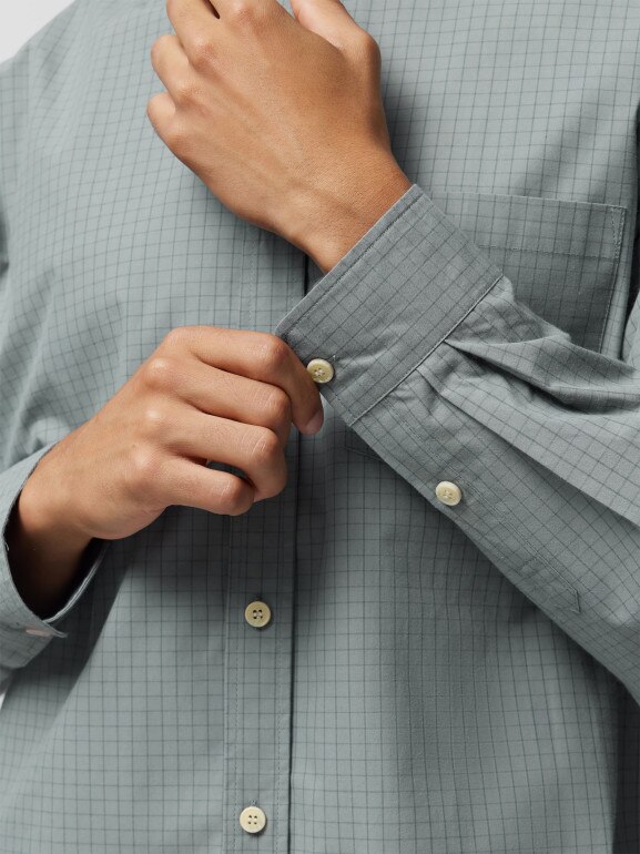 Męska koszula w kratkę 4F OTHAW23TSHIM027 - zielona