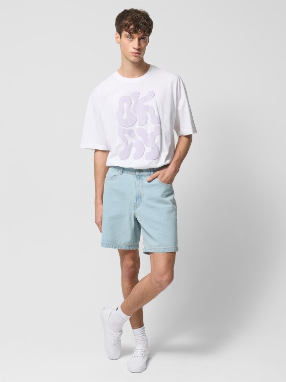 Męskie spodenki jeansowe Outhorn OTHWSS24TSHOM404 - niebieskie