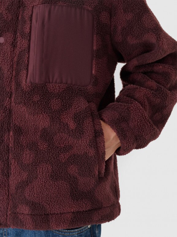 Męski polar sherpa Outhorn OTHWAW24TJACM233 - czerwony