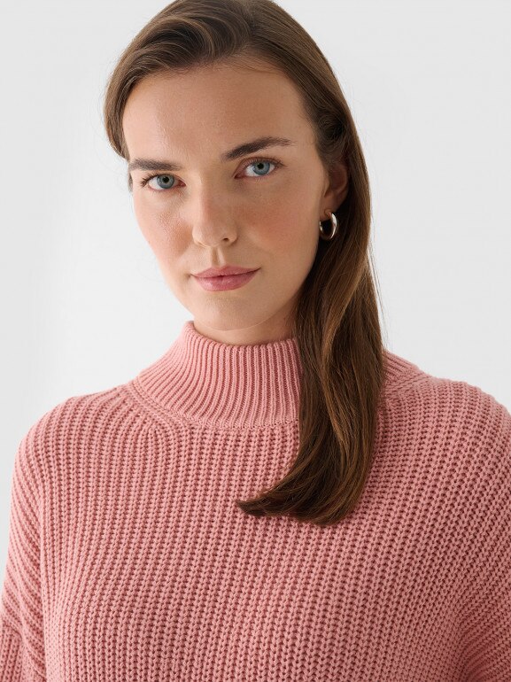 Damski sweter Outhorn OTHWAW24TSWEF089 - różowy