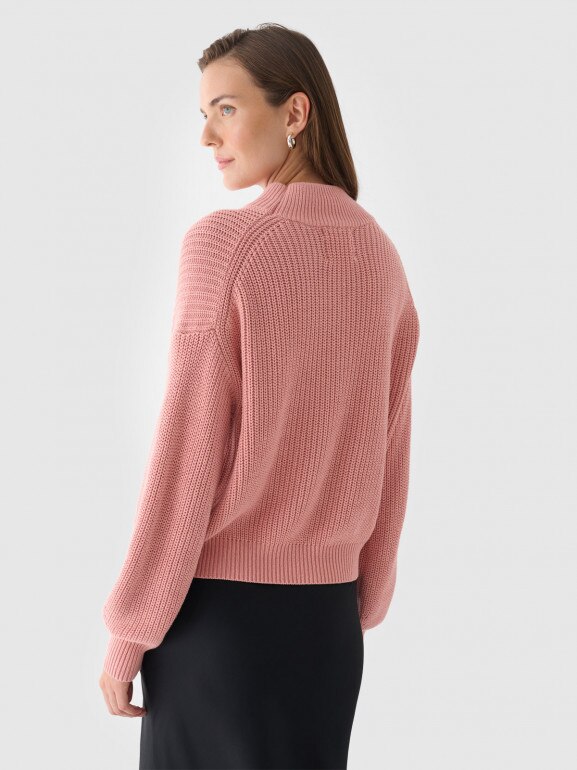 Damski sweter Outhorn OTHWAW24TSWEF089 - różowy