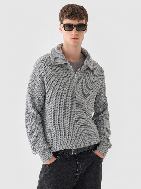 Męski sweter Outhorn OTHWAW24TSWEM101 - szary