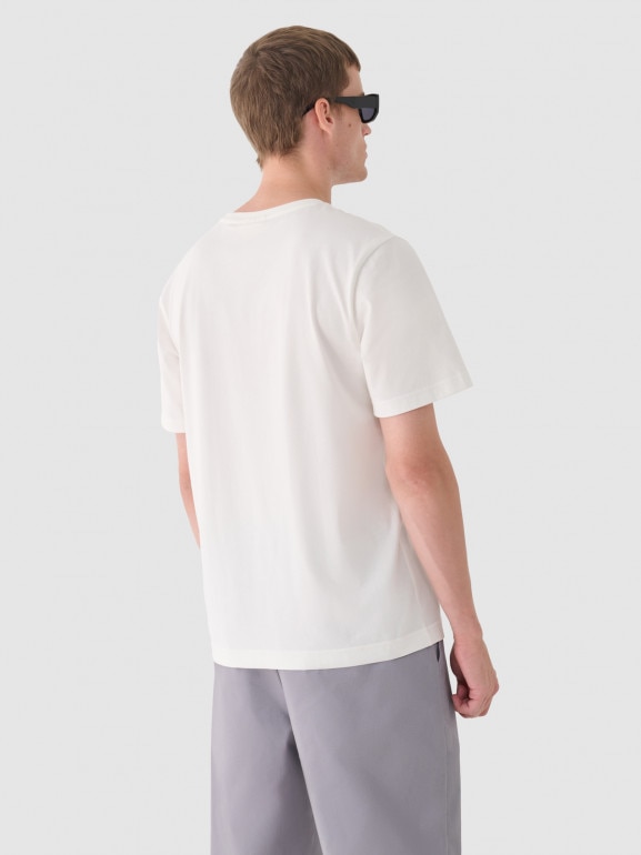 Męski t-shirt basic Outhorn OTHWAW24TTSHM2155 - biały