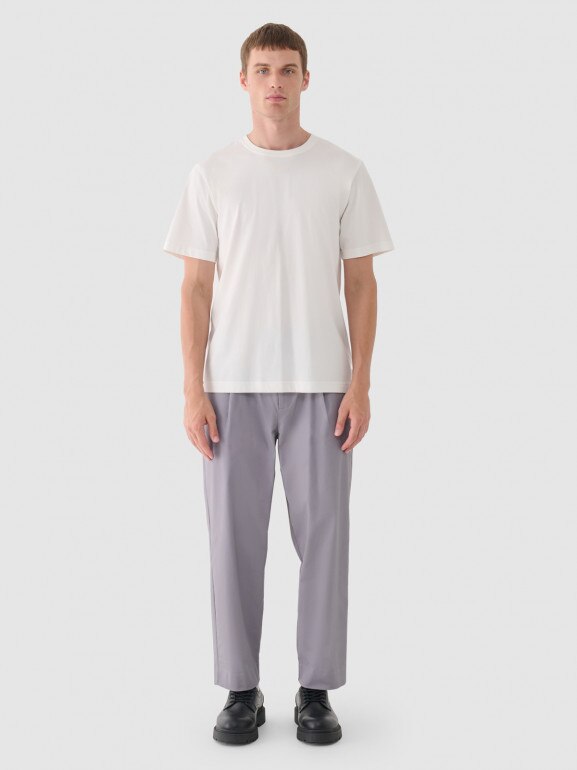 Męski t-shirt basic Outhorn OTHWAW24TTSHM2155 - biały