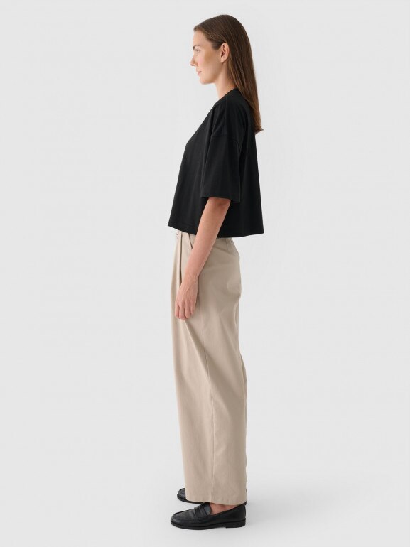Damski t-shirt oversize Outhorn OTHWAW24TTSHF2341 - czarny