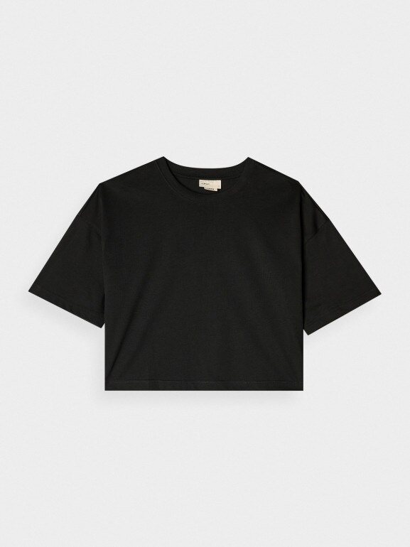 Damski t-shirt oversize Outhorn OTHWAW24TTSHF2341 - czarny
