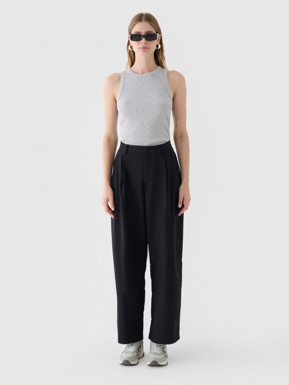 Damski top basic Outhorn OTHWAW24TSLEF153 - szary