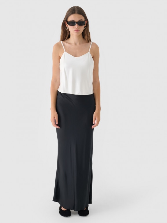 Top z wiskozy damski Outhorn OTHWAW24TSLEF193 - biały