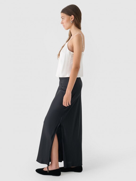 Top z wiskozy damski Outhorn OTHWAW24TSLEF193 - biały