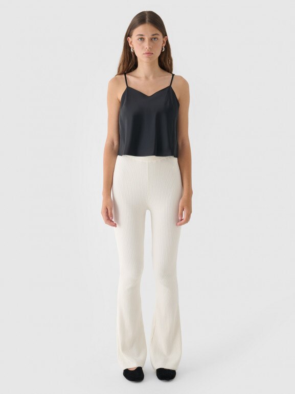 Top z wiskozy damski Outhorn OTHWAW24TSLEF193 - czarny