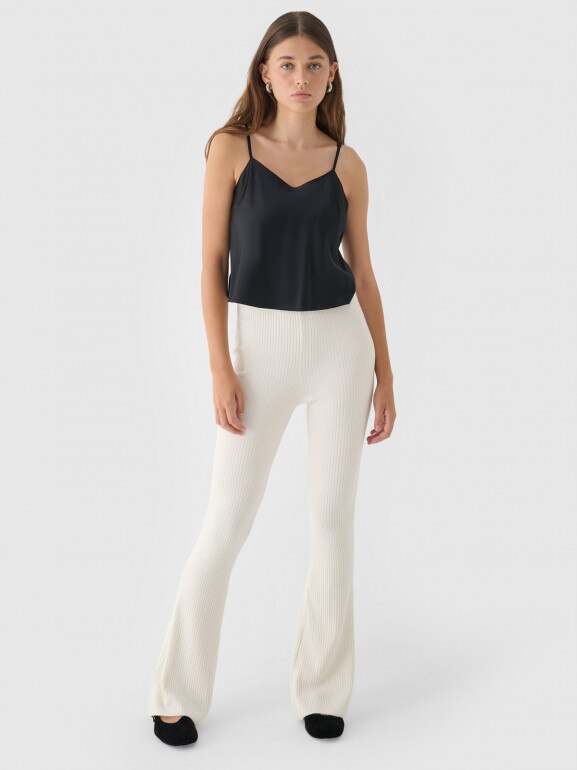 Top z wiskozy damski Outhorn OTHWAW24TSLEF193 - czarny