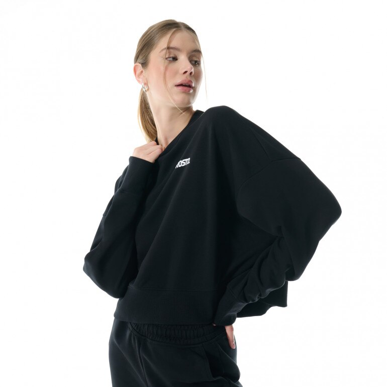 Damska bluza dresowa nierozpinana bez kaptura Prosto Crewneck Vera - czarna