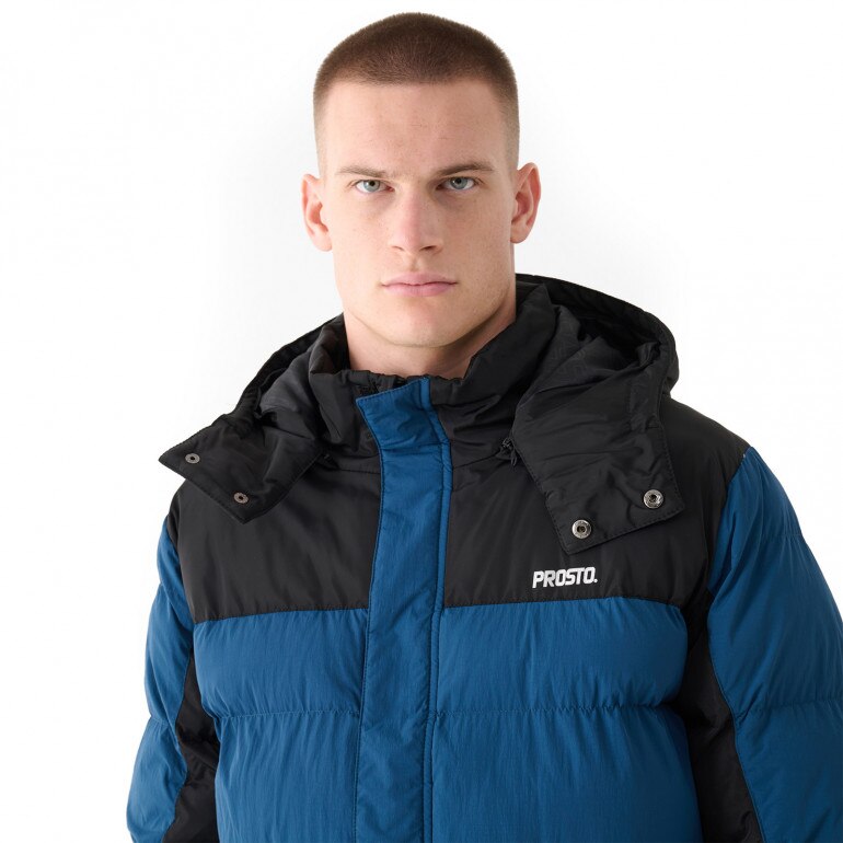Męska kurtka puchowa pikowana Prosto Winter Adament 3.0 Camo - niebieska