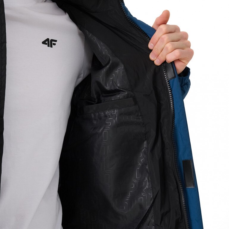 Męska kurtka puchowa pikowana Prosto Winter Adament 3.0 Camo - niebieska