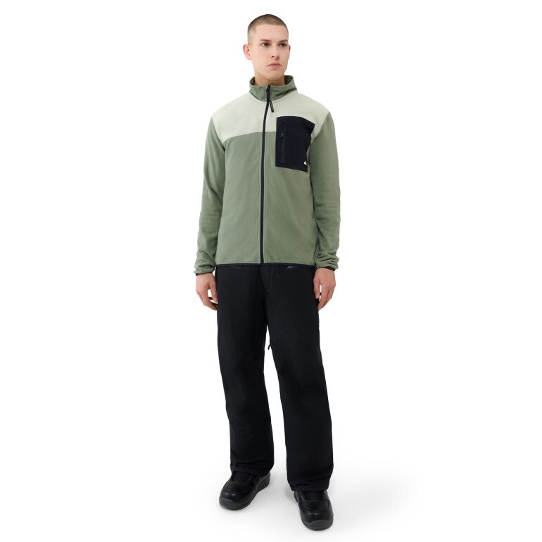 Męski polar rozpinany bez kaptura Quiksilver Aker Full Zip Fleece - zielony