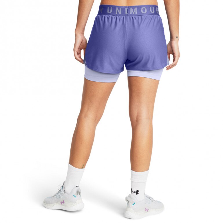 Damskie spodenki treningowe Under Armour Play Up 2-in-1 Shorts - fioletowe