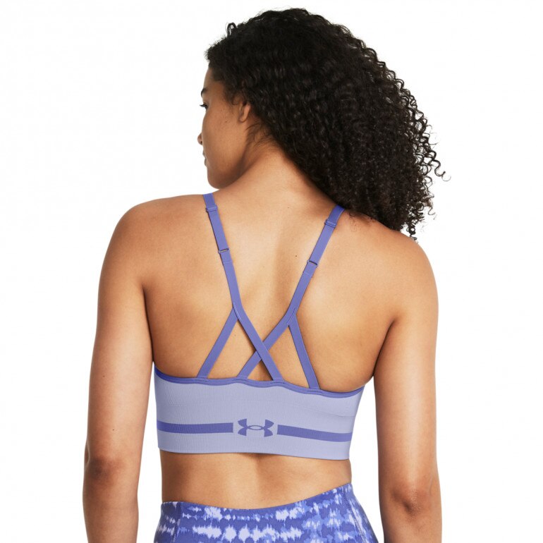 Biustonosz treningowy Under Armour UA Seamless Low Long Bra - fioletowy