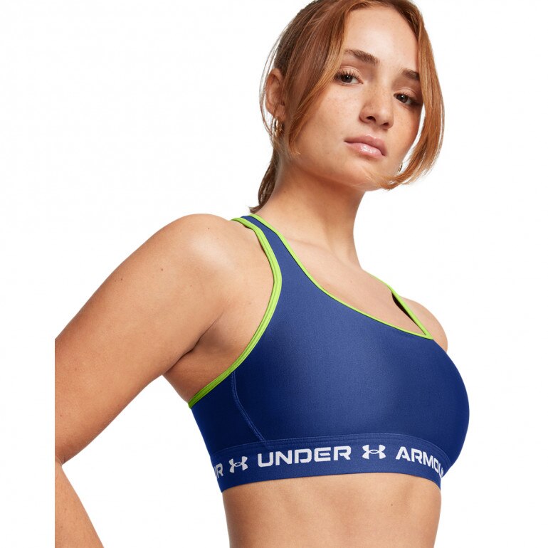 Biustonosz treningowy Under Armour Crossback Mid Bra - granatowy