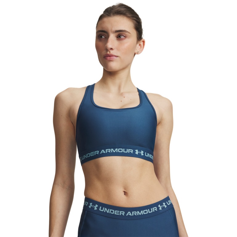Biustonosz treningowy Under Armour Crossback Mid Bra - granatowy