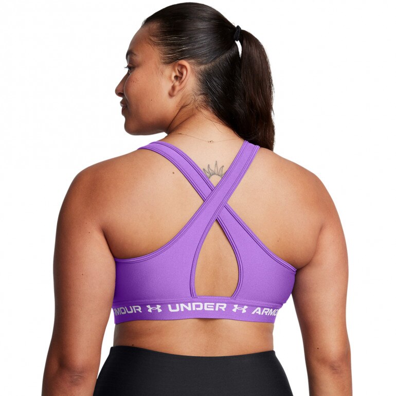 Biustonosz treningowy Under Armour Crossback Mid Bra - fioletowy