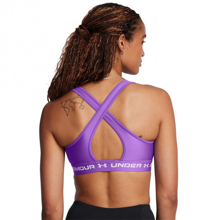 Biustonosz treningowy Under Armour Crossback Mid Bra - fioletowy