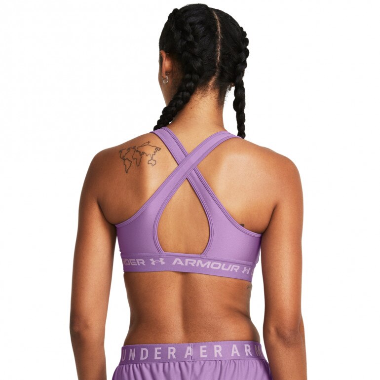 Biustonosz treningowy Under Armour UA Crossback Mid Bra - fioletowy
