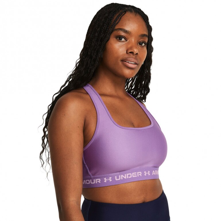 Biustonosz treningowy Under Armour UA Crossback Mid Bra - fioletowy