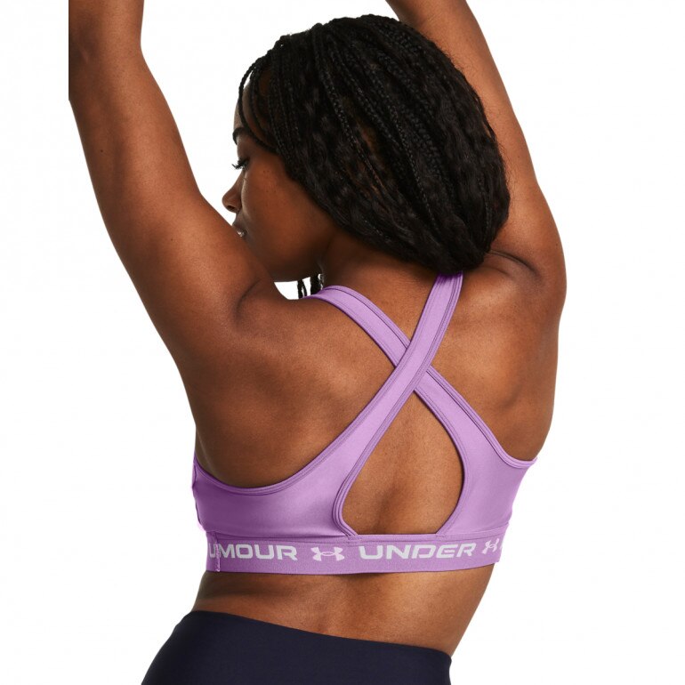 Biustonosz treningowy Under Armour UA Crossback Mid Bra - fioletowy