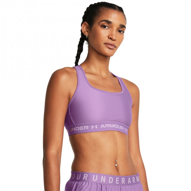 Biustonosz treningowy Under Armour UA Crossback Mid Bra - fioletowy