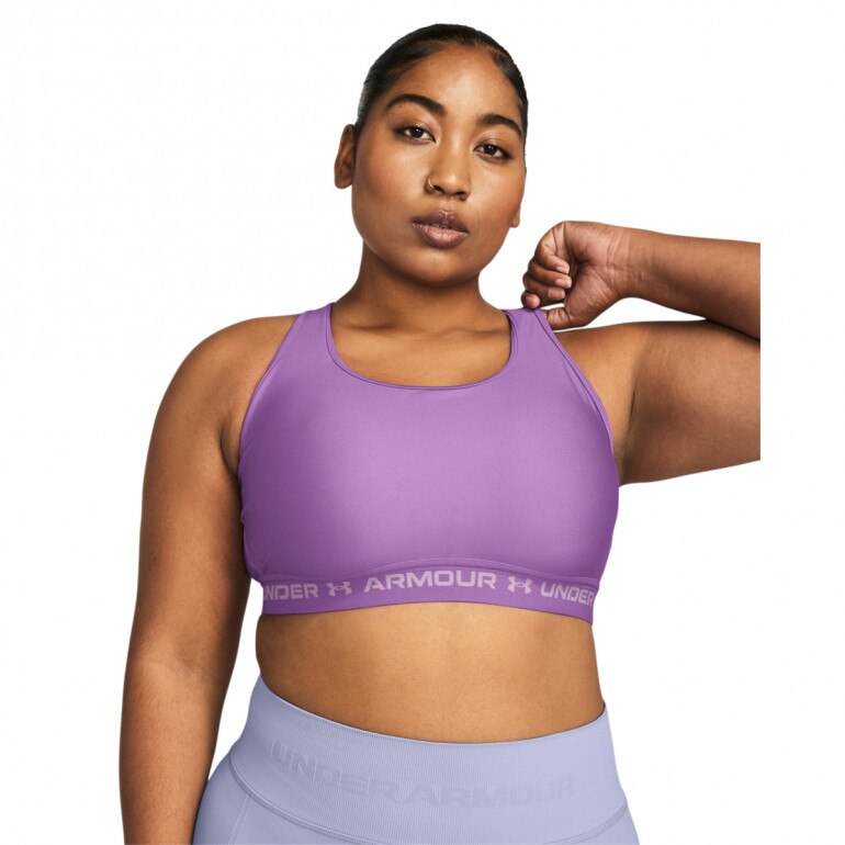 Biustonosz treningowy Under Armour UA Crossback Mid Bra - fioletowy