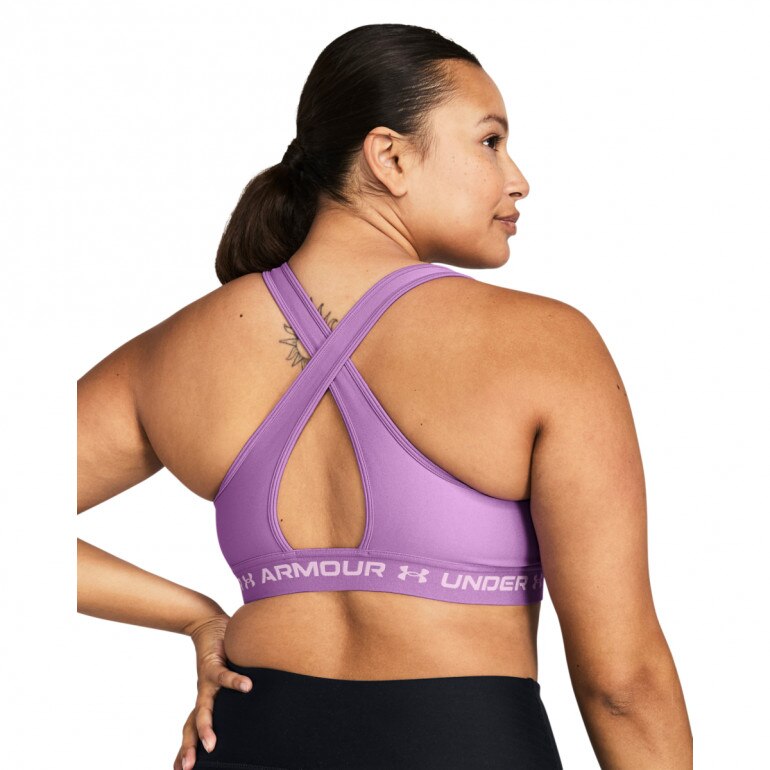 Biustonosz treningowy Under Armour UA Crossback Mid Bra - fioletowy