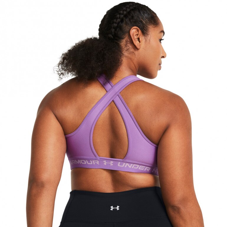 Biustonosz treningowy Under Armour UA Crossback Mid Bra - fioletowy