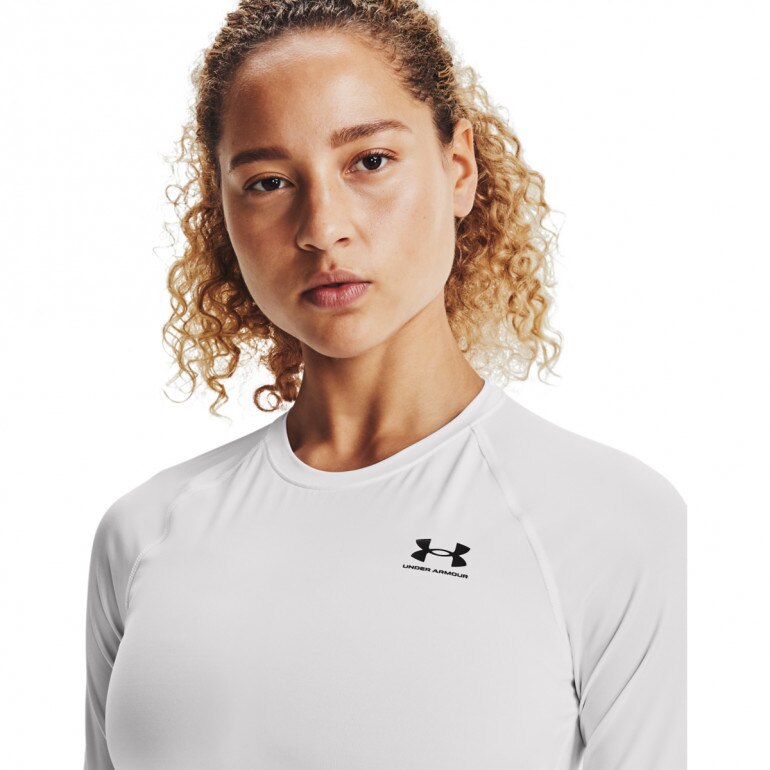 Damski longsleeve treningowy Under Armour UA HG Authentics Comp LS - biały