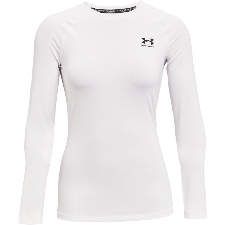 Damski longsleeve treningowy Under Armour UA HG Authentics Comp LS - biały