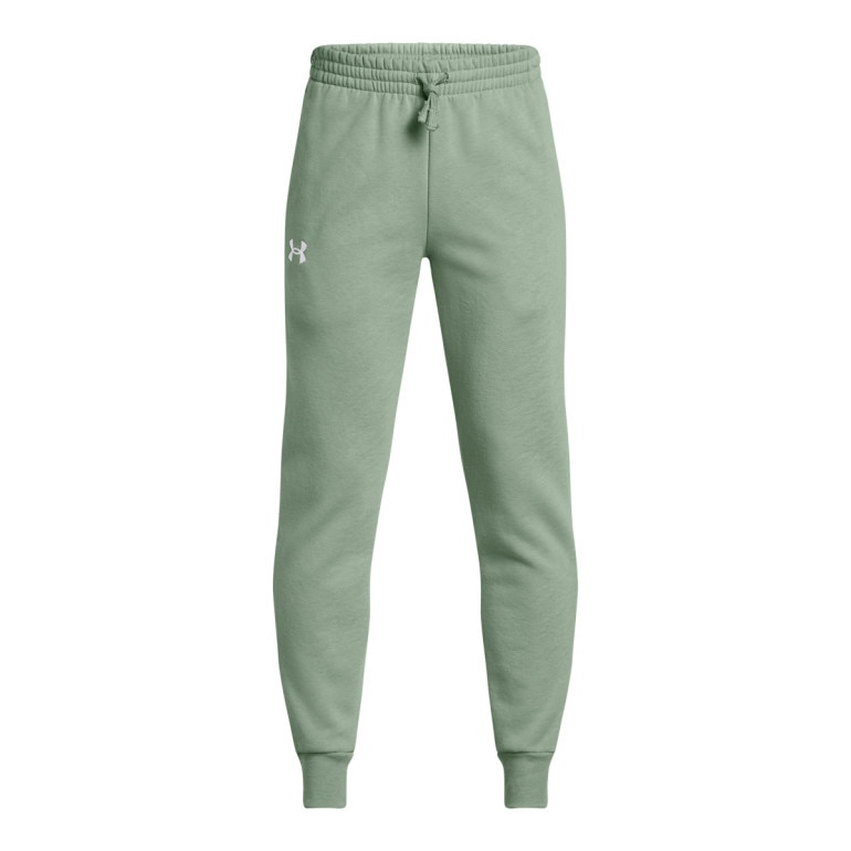 Chłopięce spodnie dresowe Under Armour UA Rival Fleece Joggers - zielone