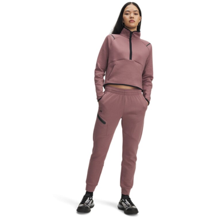 Damskie spodnie dresowe Under Armour Unstoppable Flc Jogger 1379846 - różowy
