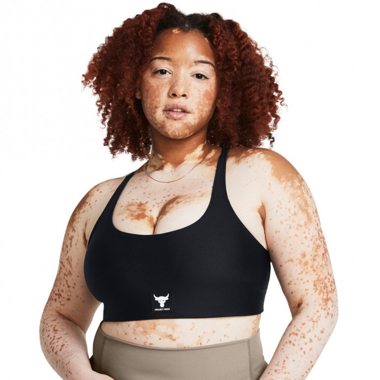 Biustonosz treningowy Under Armour Project Rock All Train Crosback Bra - czarny