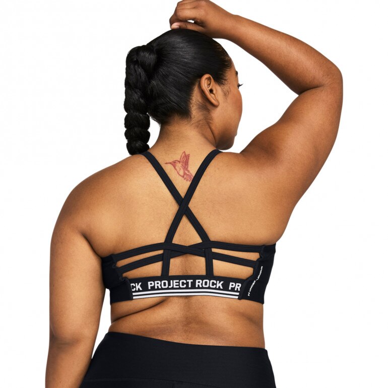 Biustonosz treningowy Under Armour Project Rock All Train Crosback Bra - czarny
