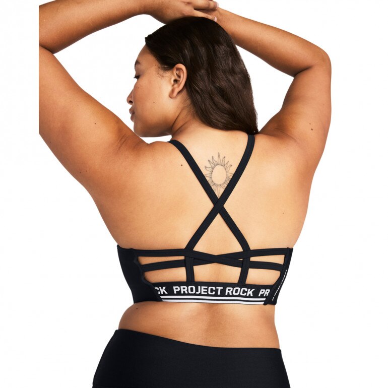 Biustonosz treningowy Under Armour Project Rock All Train Crosback Bra - czarny