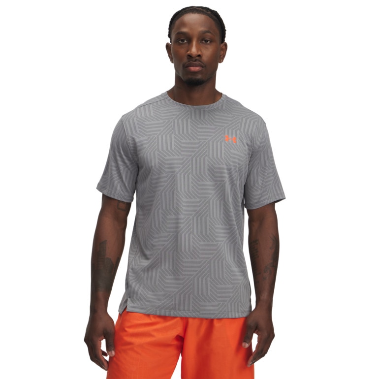 Męska koszulka treningowa Under Armour UA Tech Vent Geotessa SS - szara