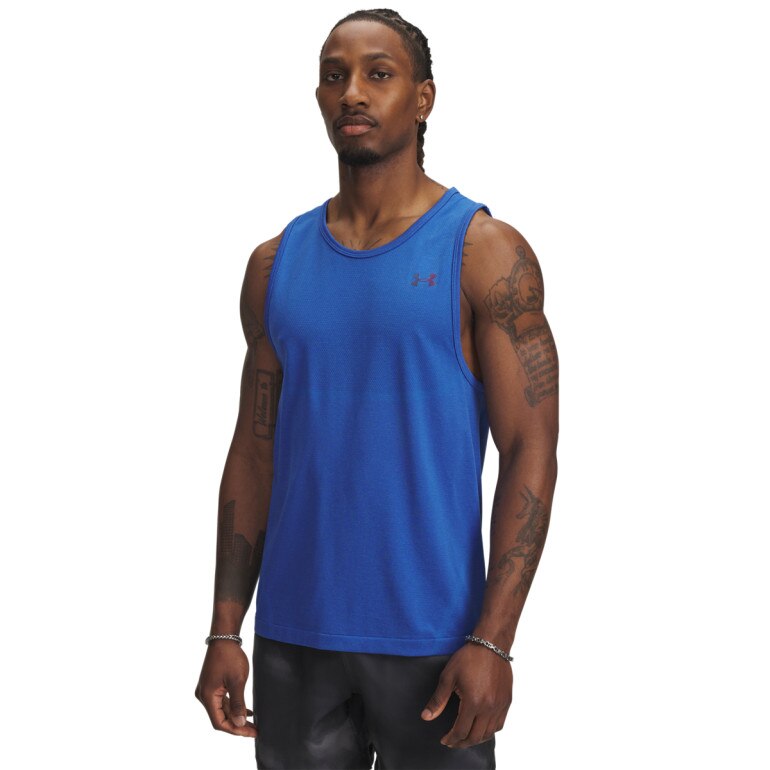 Męska koszulka treningowa Under Armour Vanish Elite Seamless Tank - niebieska